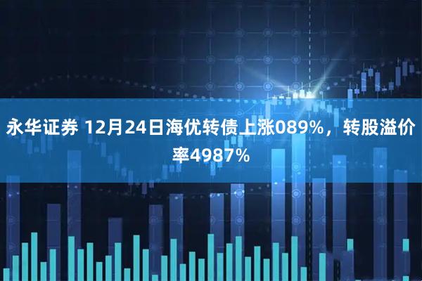 永华证券 12月24日海优转债上涨089%，转股溢价率4987%