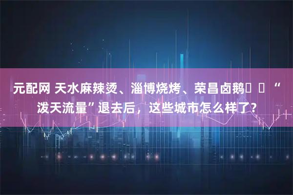 元配网 天水麻辣烫、淄博烧烤、荣昌卤鹅⋯⋯“泼天流量”退去后，这些城市怎么样了？